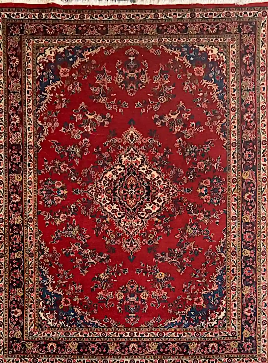8x11 - Vintage 1990s Persian Sarouk Wool Area Rug | McFarlands Carpet and Rug Service 8x11 - Vintage 1990s Persian Sarouk Wool Area Rug