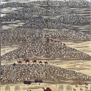Hand-Knotted Chobi Area Rug 8.3' x 10.4' featuring intricate border patterns and washed antique tones
