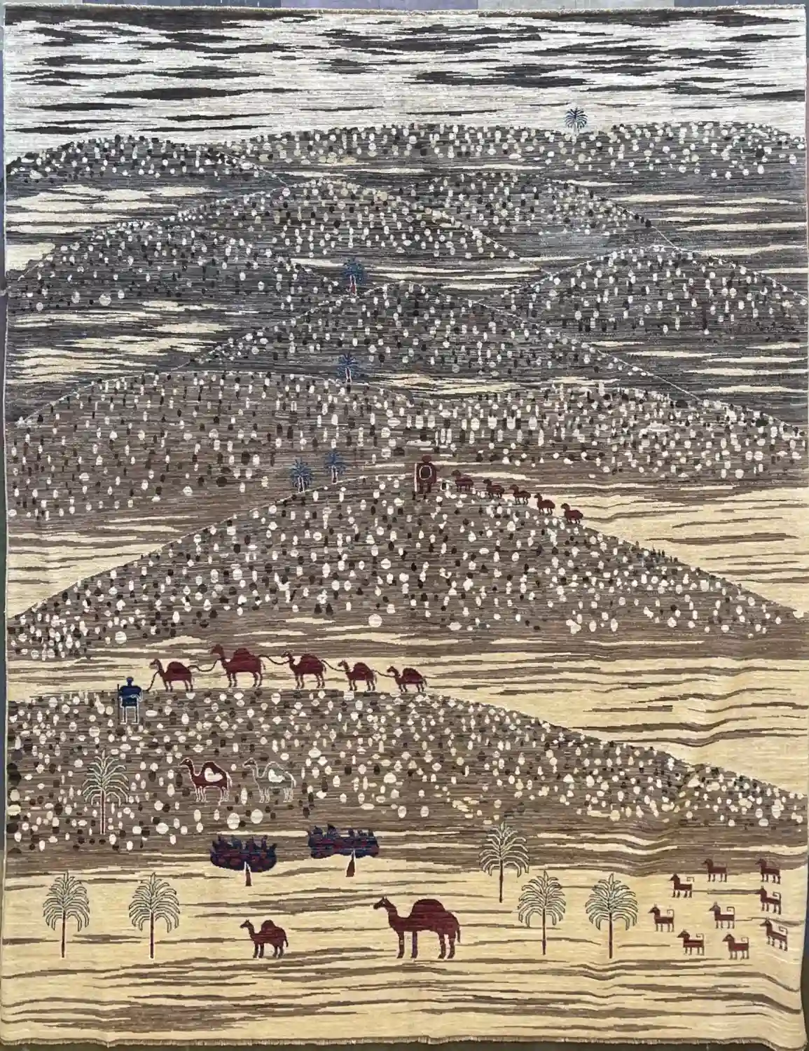 hand-knotted-chobi-area-rug-8-3-x-10-4-sku-112525-3.webp | McFarlands Carpet and Rug Service Hand-Knotted Chobi Area Rug 8.3' x 10.4' featuring intricate border patterns and washed antique tones