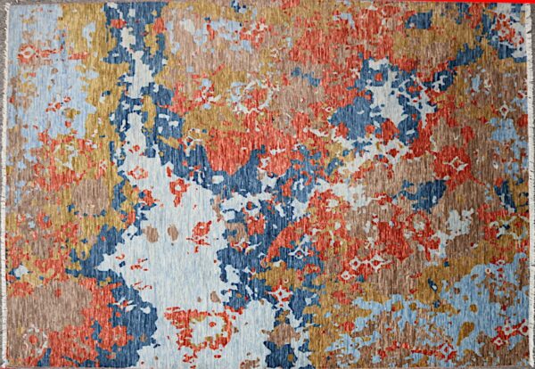 1591-2 8x10 Indo Modern Multi Color Rug