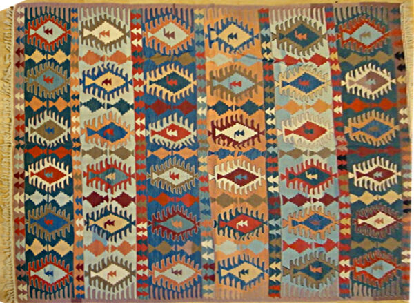 9x12 Kilim Flatweave Floor Rug