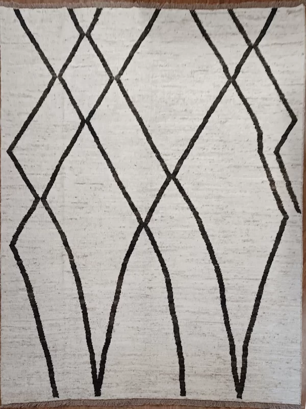 8.6x9.6 Hand-Woven Moroccan Design Area Rug