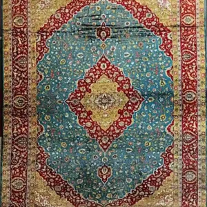 Authentic Turkish Silk Hereke Rug with Gold Thread - 8x11 | McFarlands Carpet and Rug Service Authentic Turkish Silk Hereke Rug with Gold Thread - 8x11
