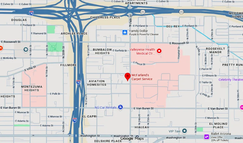 Click to interact with map | McFarlands Carpet and Rug Service Image of McFarlands Carpet Service Pin on Google Maps