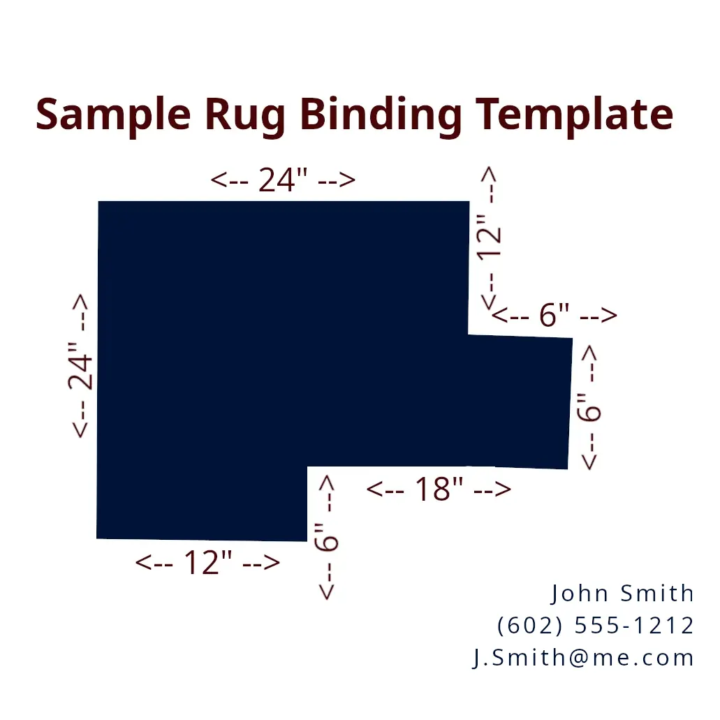 Example Rug Binding Template | McFarlands Carpet and Rug Service Example Rug Binding Template