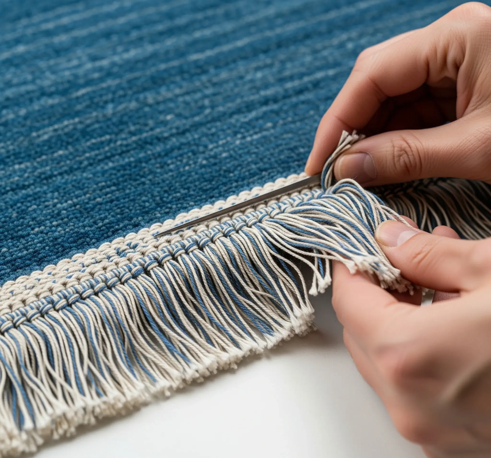 Rug fringe replacement - removal - addition services | McFarlands Carpet and Rug Service Rug fringe replacement - removal - addition services